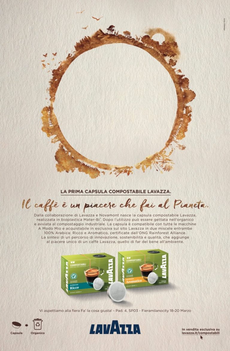 LAVAZZA COMPOSTABLE CAPSULES  LAVAZZA COFFEE BECOMES A PLEAURE FOR THE PLANET, WITH ARMANDO TESTA